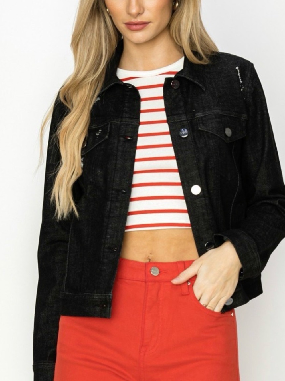 327.❤️ RISEN Black Denim Jacket